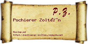Pschierer Zoltán névjegykártya